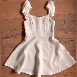 Girls White Fit and Flare Dress